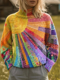 Rosita | Retro Sunburst Print Turtleneck