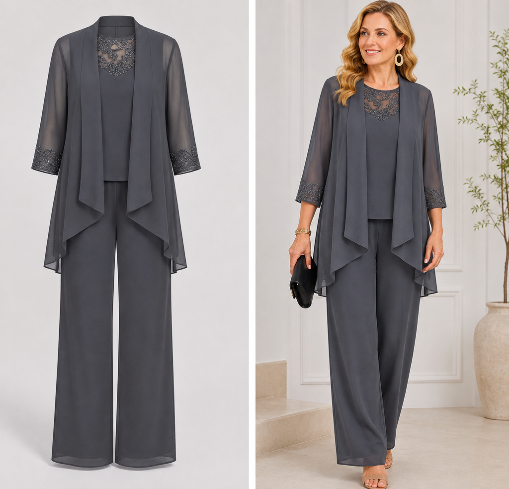 Elodie | Flowing Jacket & Wide-Leg Pant Set