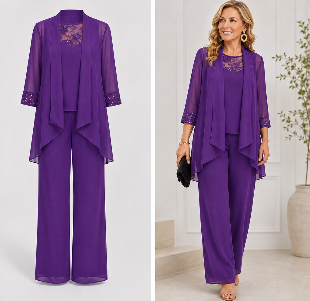 Estelle | Flowing Jacket & Wide-Leg Pant Set