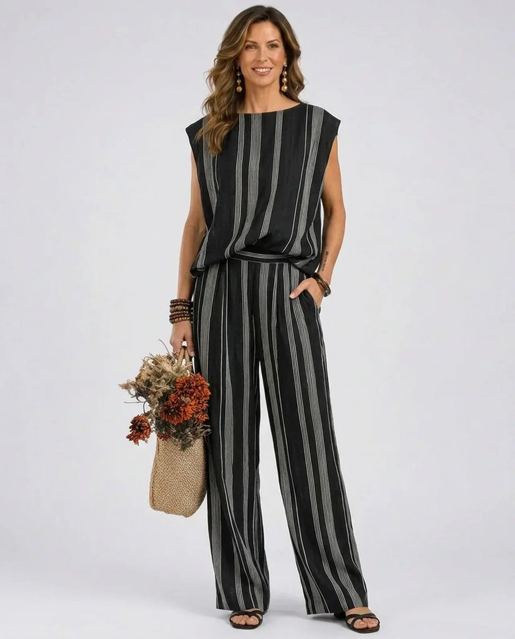 Alessia | Elegant two-piece striped set