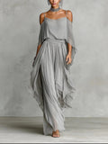 Clarissa | Cold-Shoulder Draped Two-Piece Set