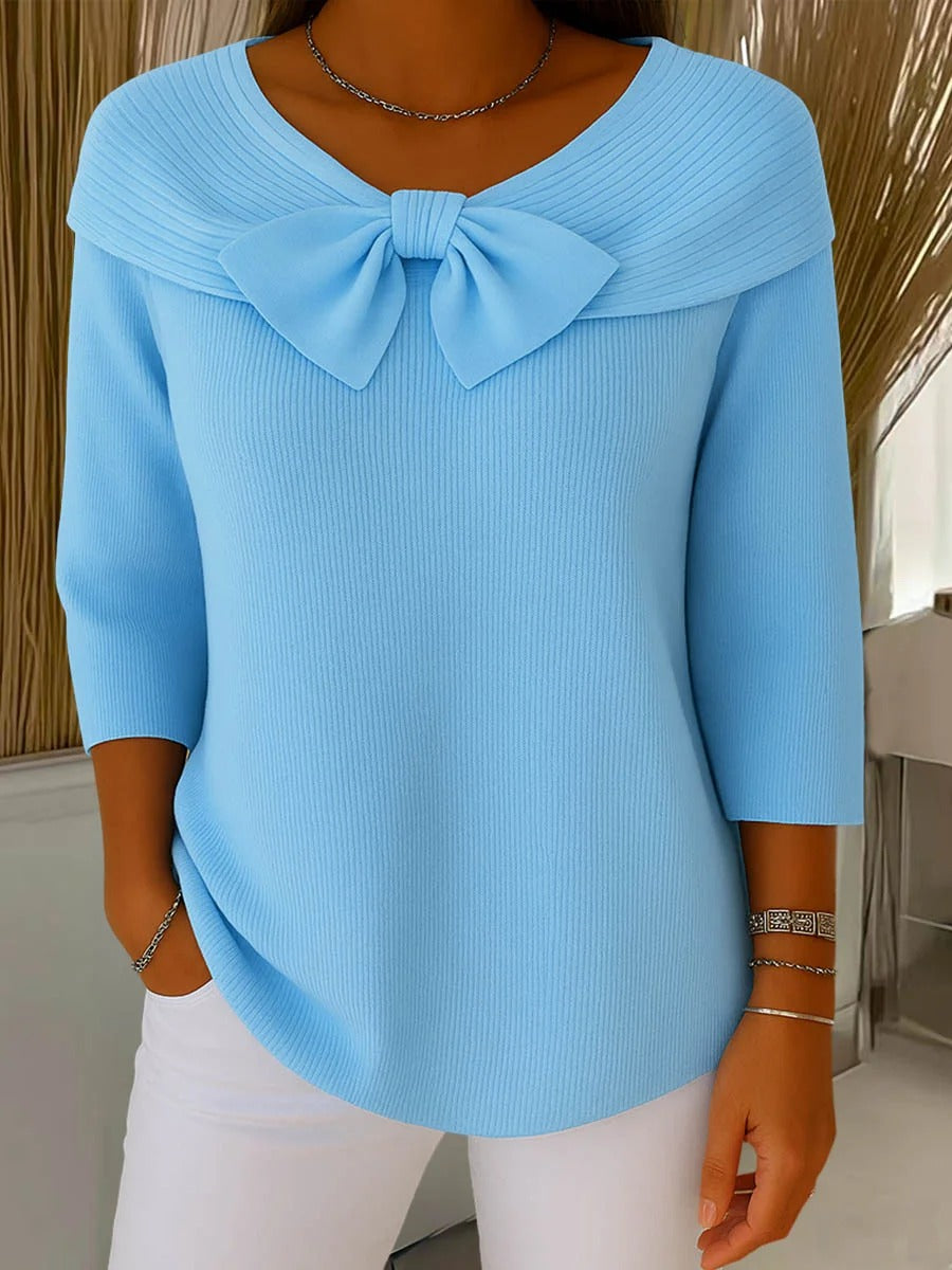 Trinidad | Sweater with Bow and Round Neck
