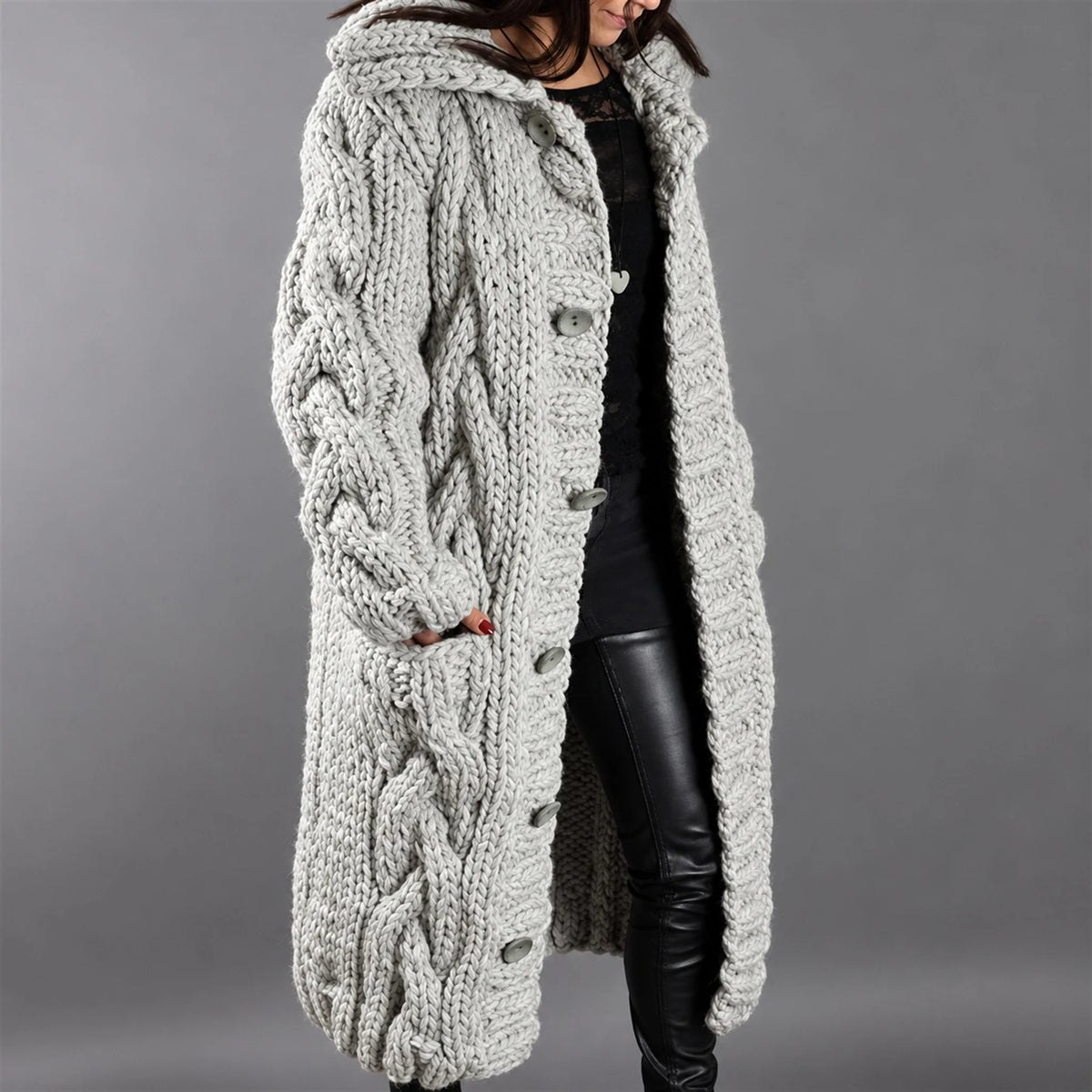 Karina | Elegant Cozy Coat With Tummy Coverage