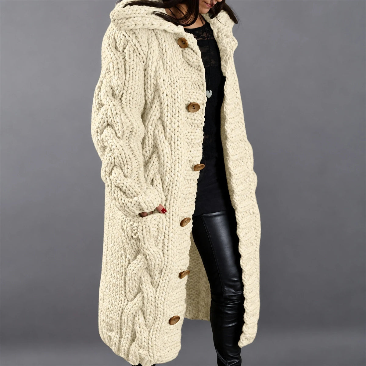 Karina | Elegant Cozy Coat With Tummy Coverage
