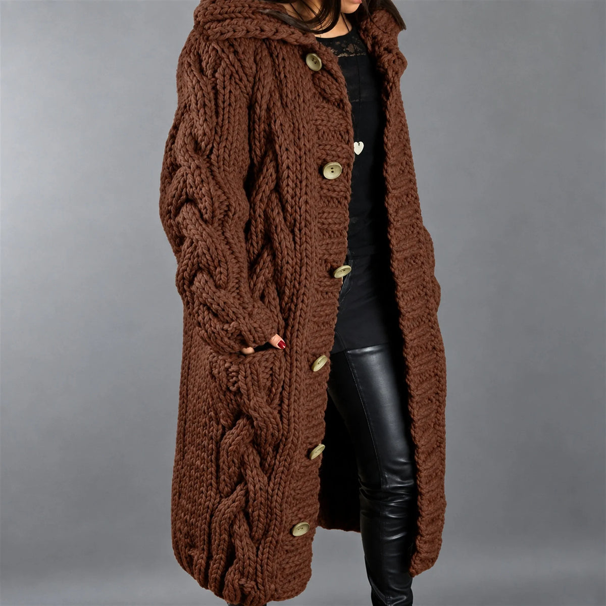Karina | Elegant Cozy Coat With Tummy Coverage