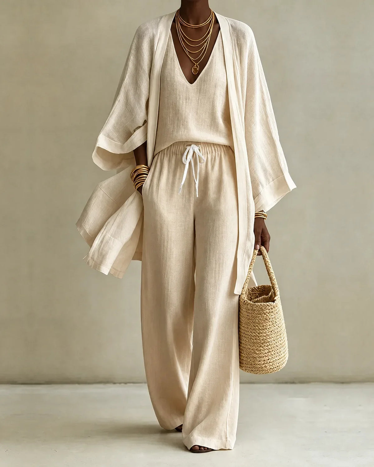 Thea | 3-piece Linen Look Set