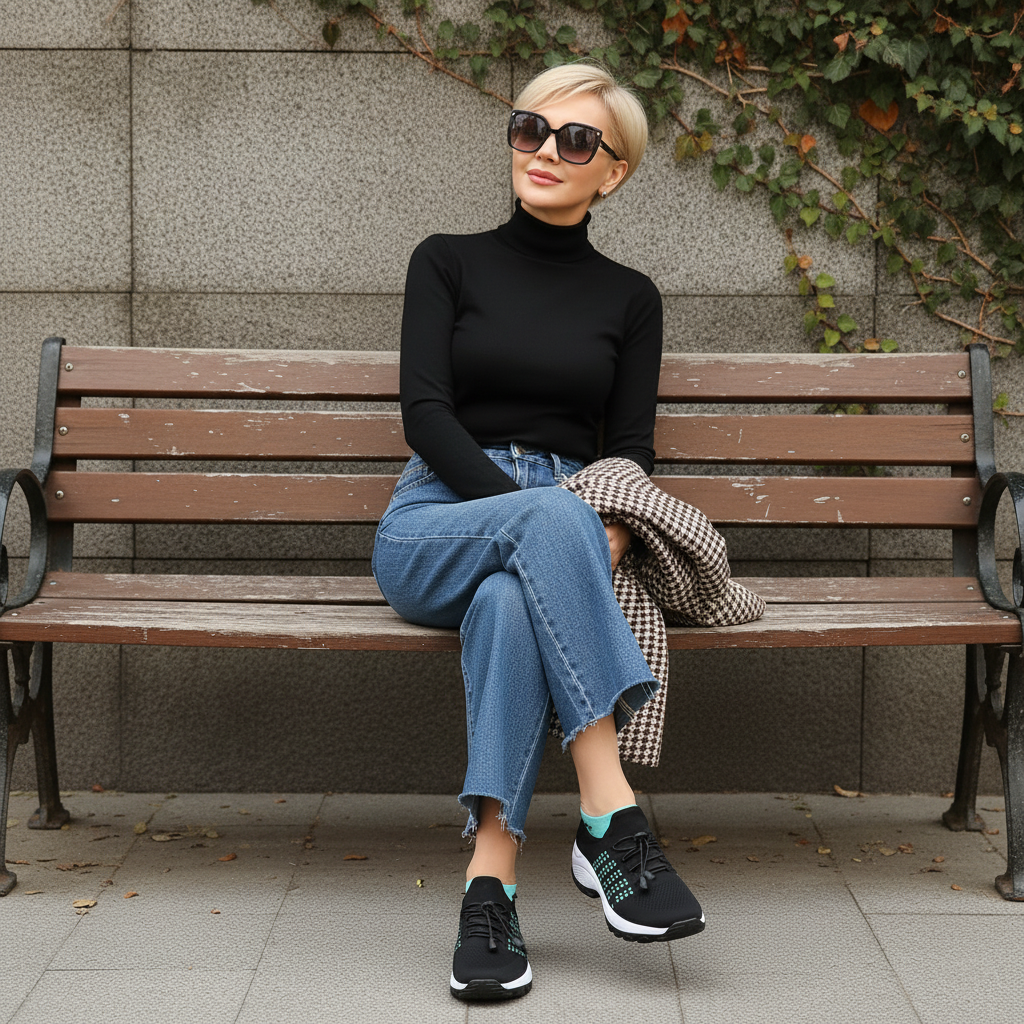 Linda | Orthopedic Knit Fabric Shoes in Green & Black