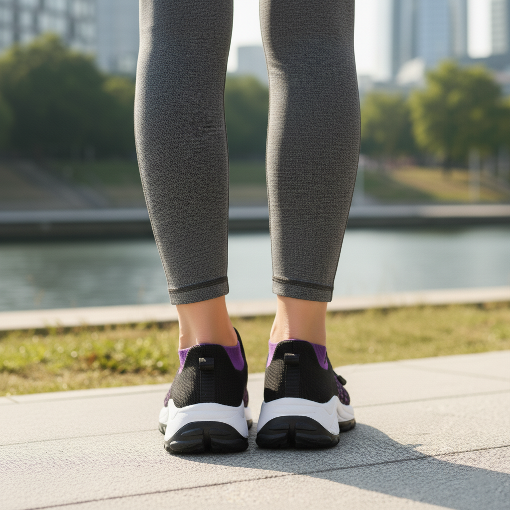 Ava | Orthopedic Knit Fabric Shoes in Purple & Black