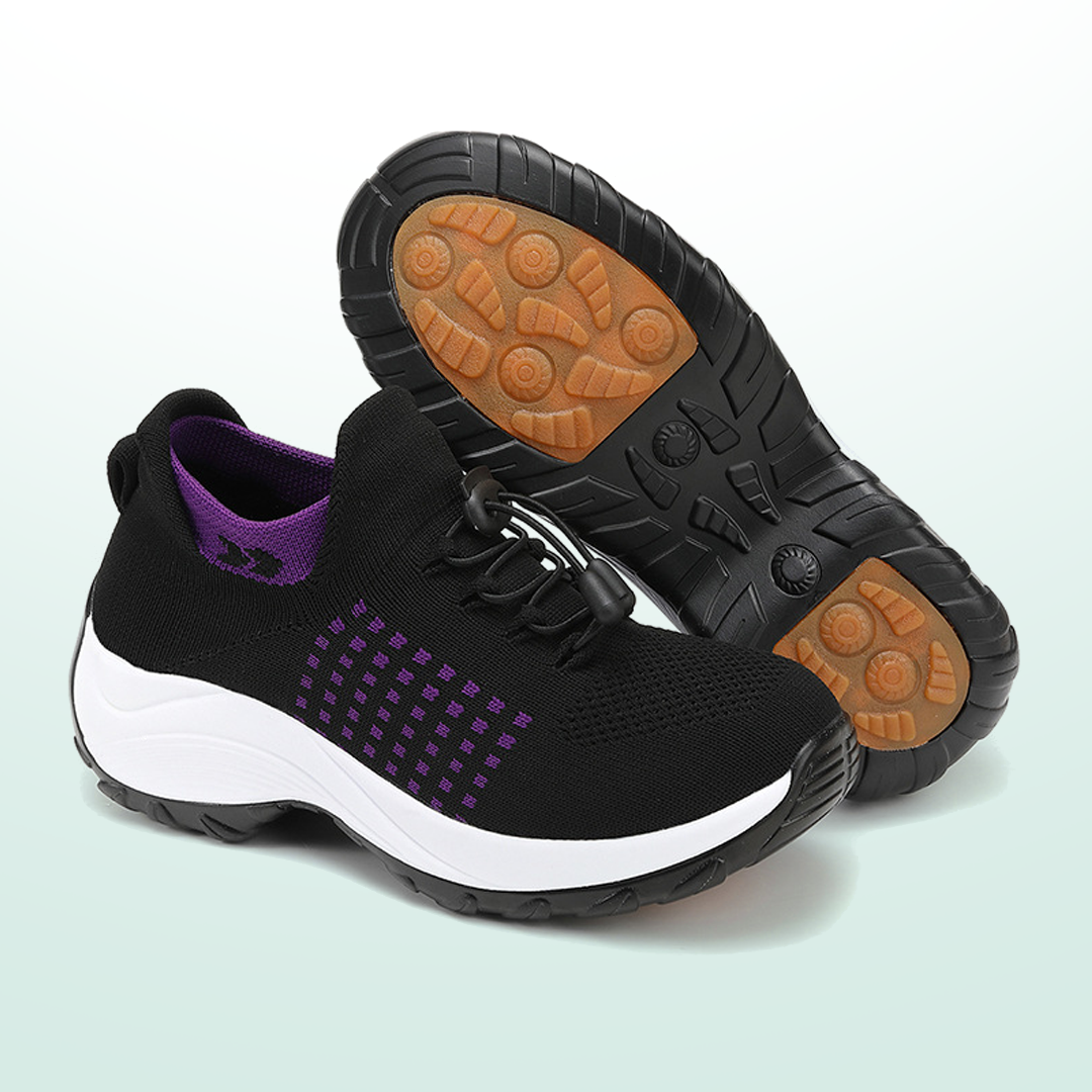 Ava | Orthopedic Knit Fabric Shoes in Purple & Black