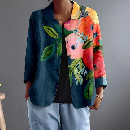 Janet | Painterly Poppy Print Shirt