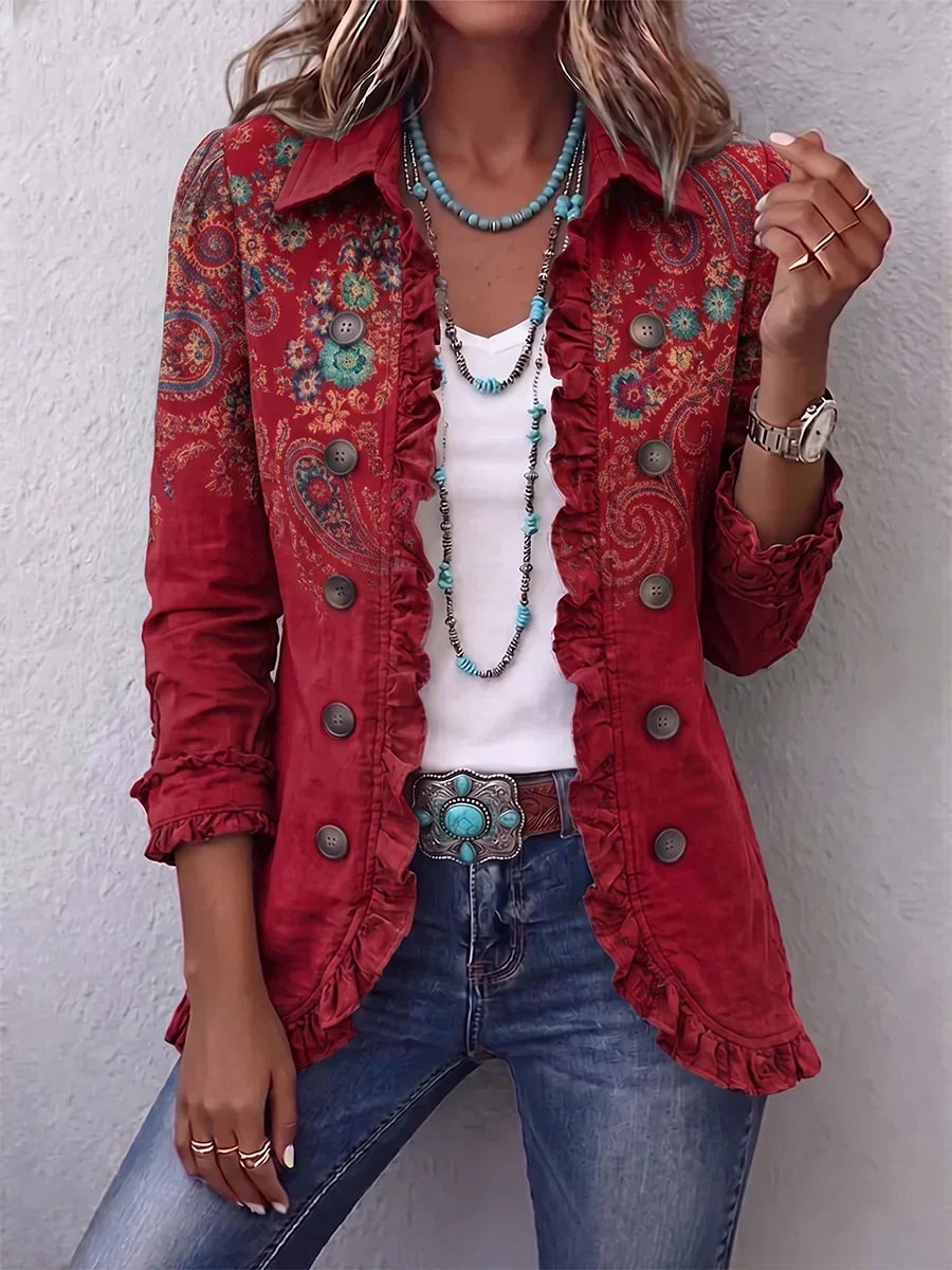 The Lois | Boho Ruffled Jacket