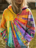 Daniella | Bohemian Multicolor Patchwork Hoodie
