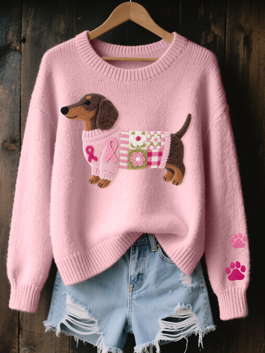 Nieve | Sweater in Knit with Dachshund Pattern