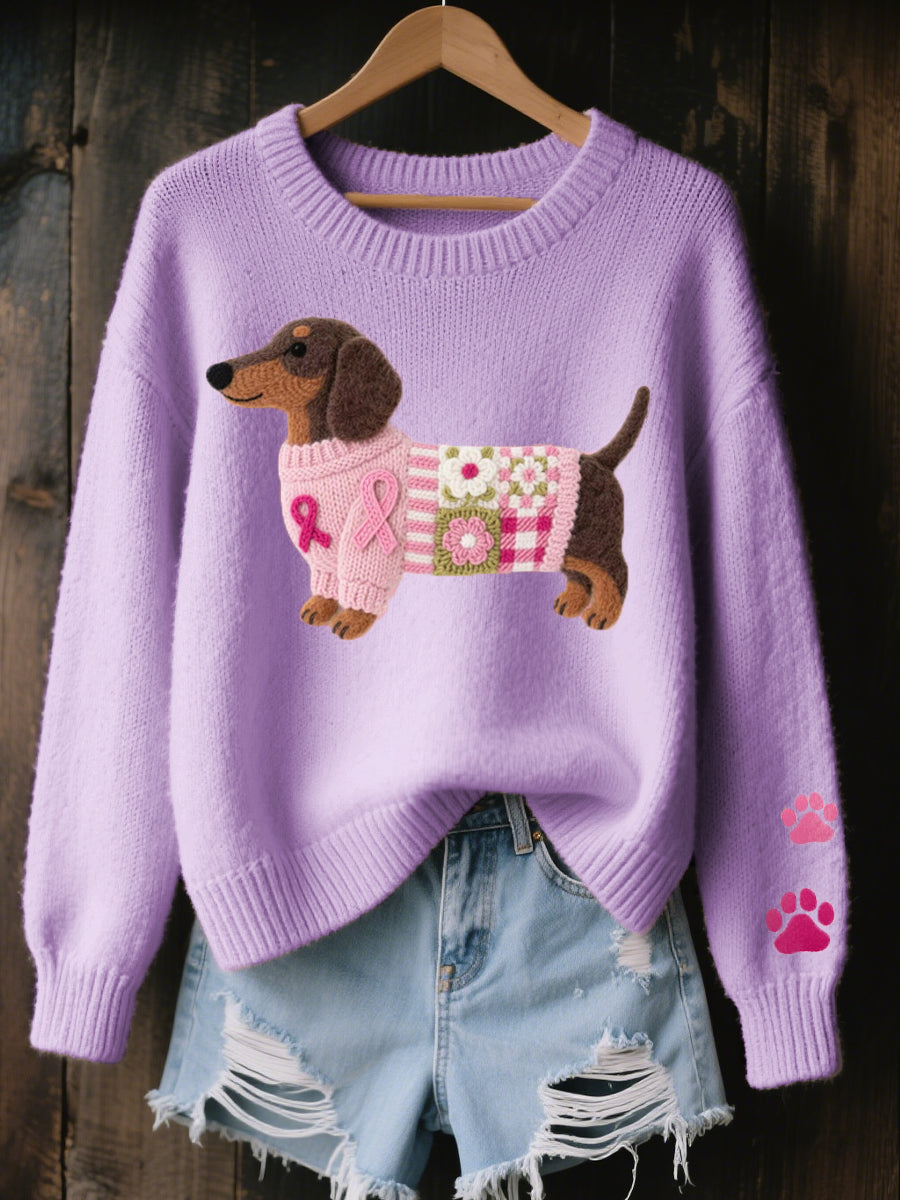 Nieve | Sweater in Knit with Dachshund Pattern