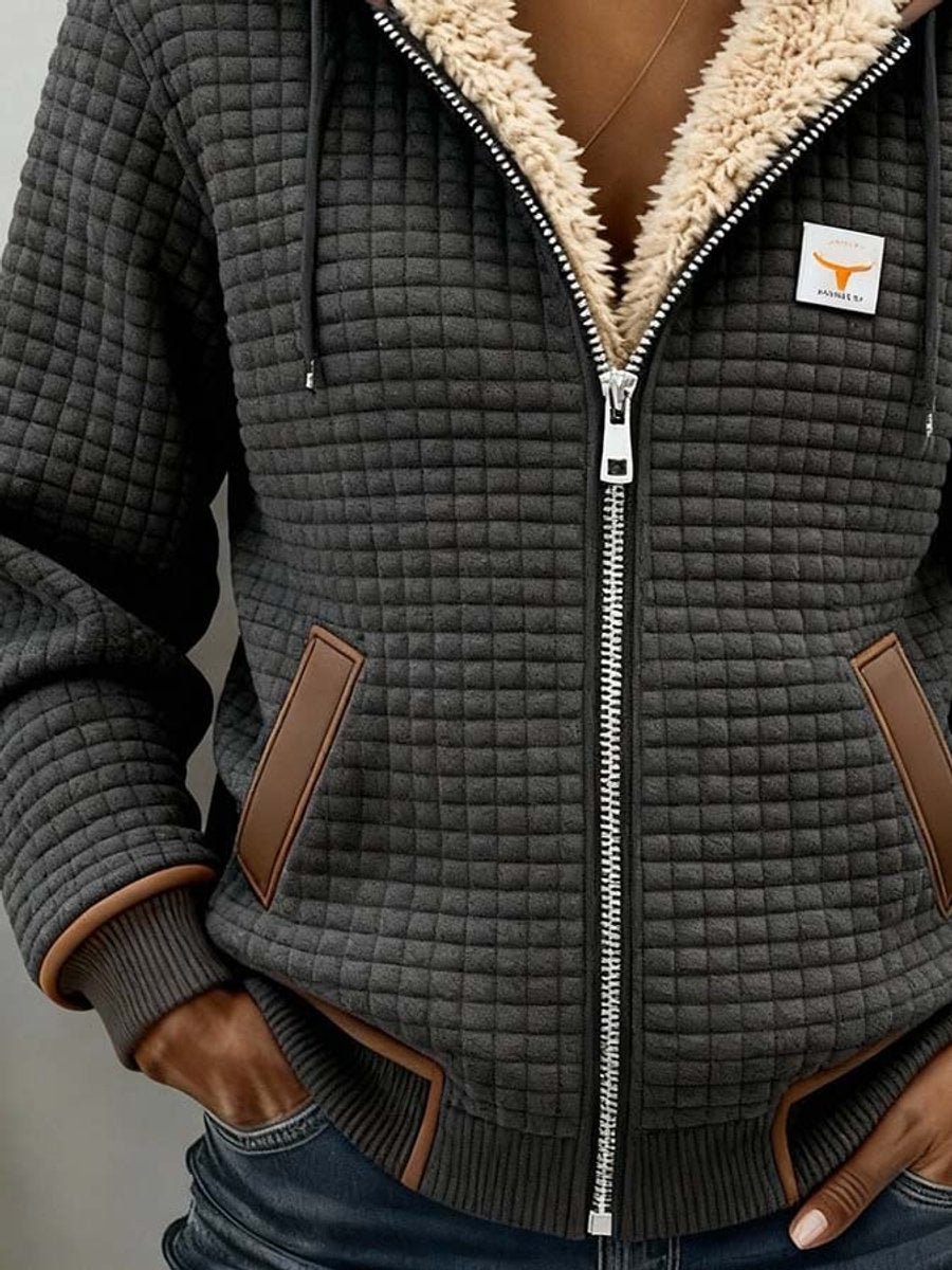 Portia | Sherpa-Lined Quilted Jacket Full-Zip Hooded Fleece