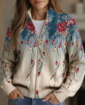 Zillah | Floral Peacock Feather Gradient Print